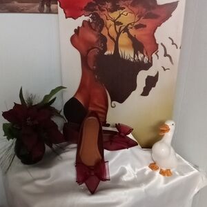 Elegant Burgundy Bow Flats